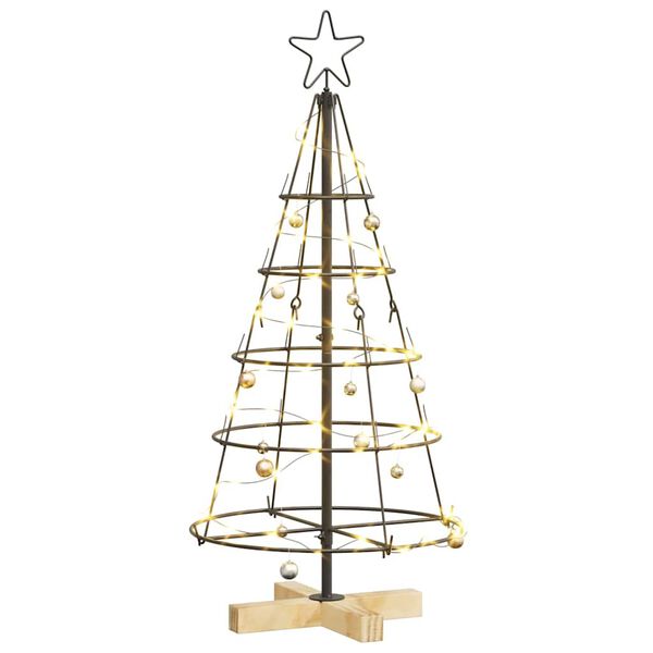 vidaXL &Aacute;rvore de Cone de Natal com suporte Preto 90 cm A&ccedil;o
