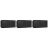 vidaXL M&oacute;veis de TV para parede 3 pcs 60x30x30 cm preto