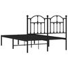 vidaXL Estrutura de cama com cabeceira 120x200 cm metal preto