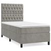 vidaXL Cama com molas/colch&atilde;o 100x200 cm veludo cinza-claro