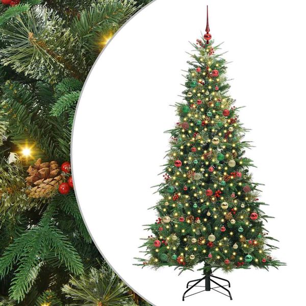 vidaXL &Aacute;rvore de Natal Articulada Artificial Verde 210 cm PE e PVC