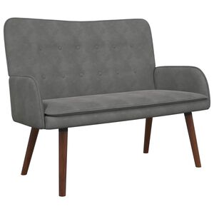 vidaXL Sof&aacute; para 2 Pessoas Cinzento-Escuro 115 x 61 x 87 cm Veludo