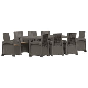 vidaXL Conjunto de Jantar para Jardim 9 unid. Cinza Claro e Taupe PP