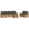 vidaXL Conjunto de Sof&aacute;s para Exterior 7 unid. Natural e Antracite