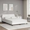 vidaXL Cama com colch&atilde;o Dover 140x190 cm couro artificial branco