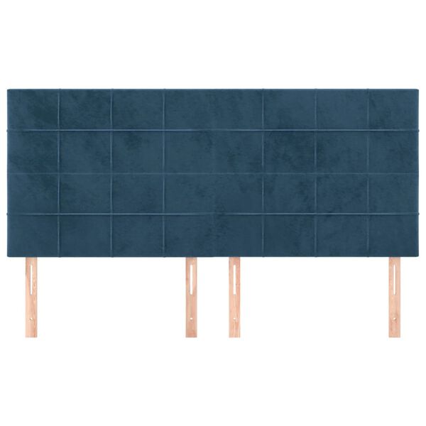vidaXL Cabeceira Azul Escuro 160x5x118/128 cm Veludo