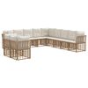 vidaXL Conjunto de Sof&aacute;s para Exterior Natural Poli&eacute;ster