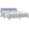 vidaXL Cama Box Spring LED com led Cinzento-claro 200 x 200 cm Veludo