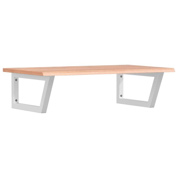 vidaXL Prateleira de parede p/ lavat&oacute;rio a&ccedil;o/madeira carvalho maci&ccedil;a