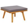vidaXL Apoio p&eacute;s jardim c/ almofad&atilde;o 60x60x29 cm madeira ac&aacute;cia maci&ccedil;a