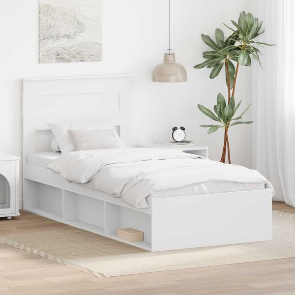 vidaXL Estrutura da Cama Branco 90 x 200 cm Madeira de Pinheiro S&oacute;lida