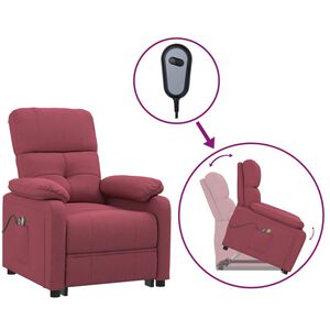 vidaXL Poltrona elevat&oacute;ria de massagens tecido vermelho tinto