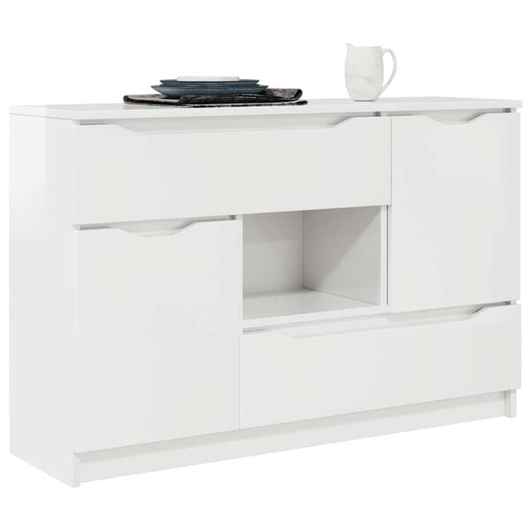vidaXL Buffet Branco Brilhante 100 x 30 x 65,6 Madeira processada