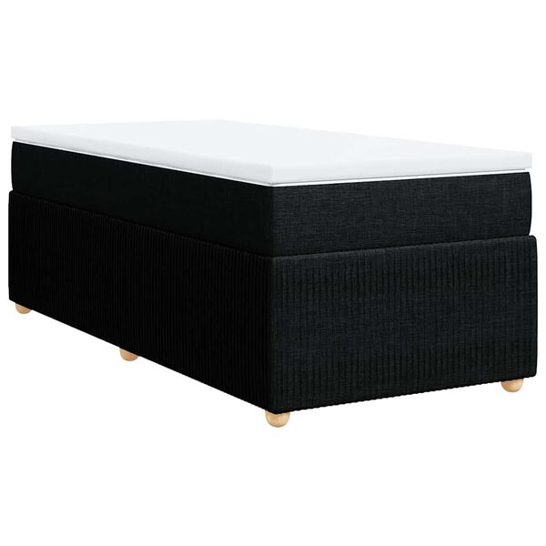 vidaXL Cama com molas/colch&atilde;o 100x200 cm tecido preto