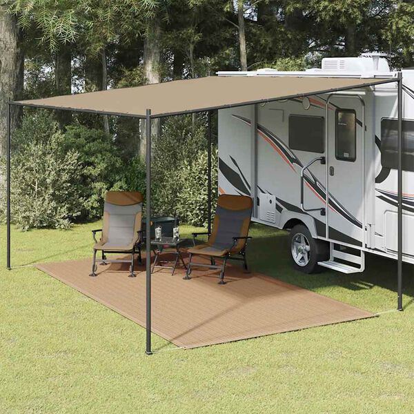 vidaXL Tapete de campismo para tenda 250x400 cm cinzento-acastanhado