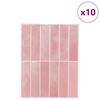 vidaXL Azulejo Retangular 10 pcs Rosa 29 x 23 x 0,08 cm