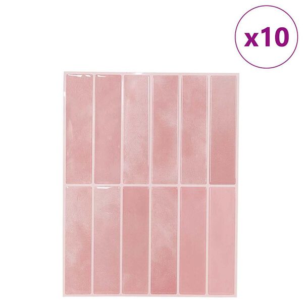 vidaXL Azulejo Retangular 10 pcs Rosa 29 x 23 x 0,08 cm