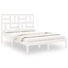 vidaXL Estrutura cama pequena casal 120x190 cm pinho maci&ccedil;o branco