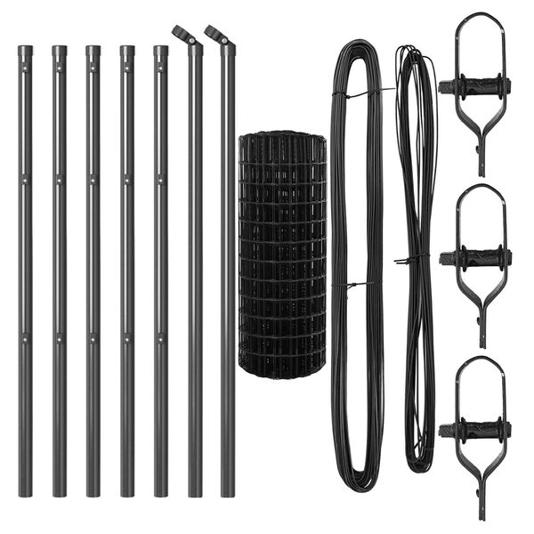 vidaXL Cerca com Poste Cinzeto 0,4 x 10 m A&ccedil;o e PVC