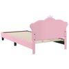 vidaXL Estrutura de Cama Infantil com Cabeceira Rosa 90 x 200 cm PU