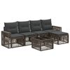 vidaXL Conjunto de Sof&aacute; de Jardim 6 unid. Cinza e Cinza Escuro vime PE