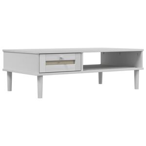 vidaXL Mesa de centro SENJA 100x55x33 cm pinho maci&ccedil;o branco