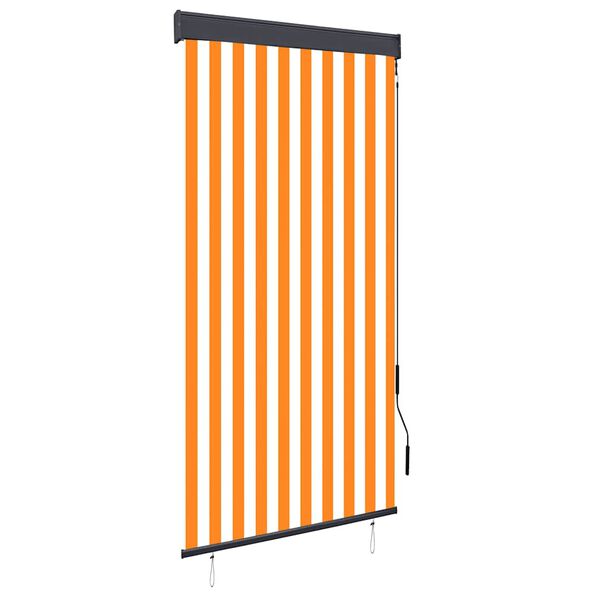 vidaXL Estore de rolo para exterior 100x250 cm branco e laranja