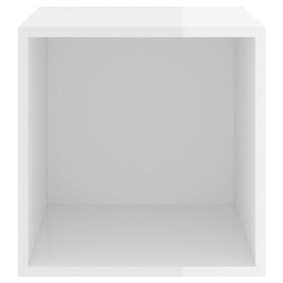 vidaXL Armário de parede 37x37x37 cm contraplacado branco brilhante