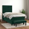 vidaXL Cama com molas/colch&atilde;o 90x190 cm veludo verde-escuro