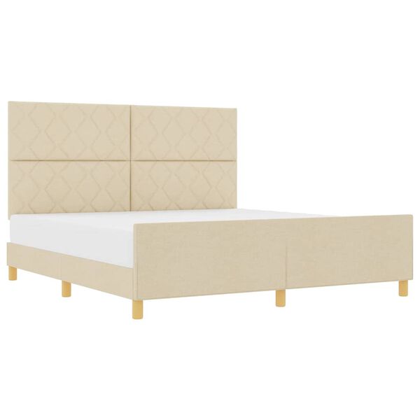 vidaXL Estrutura da Cama com cabeceira Creme 180 x 200 cm tecido