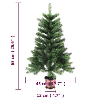 vidaXL Árvore de Natal artificial agulhas realistas 65 cm verde