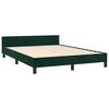 vidaXL Estrutura de cama sem colch&atilde;o 140x190 cm veludo verde-escuro