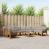 vidaXL Conjunto de Sof&aacute;s para Exterior 11 pcs Cinza Natural e Claro