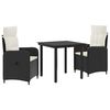 vidaXL Conjunto de Jantar para Jardim 3 unid. Preto e Branco Creme