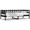 vidaXL Sof&aacute;-cama 90x190 cm madeira de pinho maci&ccedil;a preto