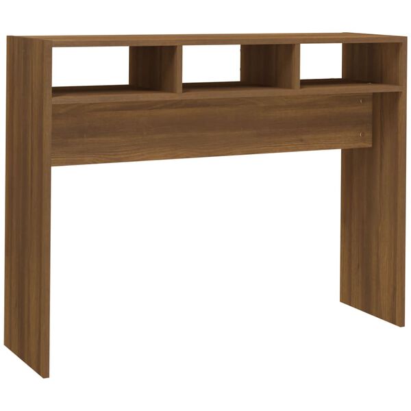 vidaXL Mesa consola 105x30x80cm derivados de madeira carvalho castanho