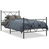 vidaXL Estrutura de cama com cabeceira e p&eacute;s 90x200 cm metal preto