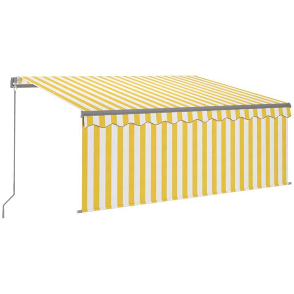 vidaXL Toldo retr&aacute;til manual com estore 3x2,5 m amarelo e branco