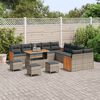 vidaXL Conjunto de Sof&aacute; de Jardim com almofada 14 pcs Cinzeto