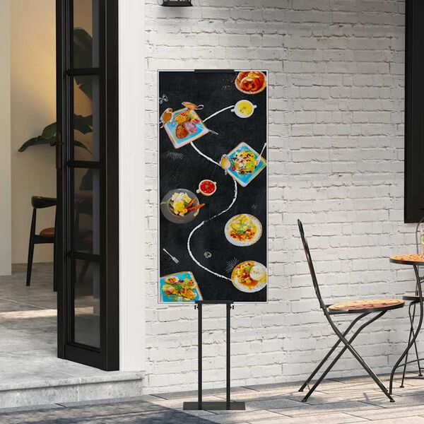 vidaXL Displays de Feira 2 pcs Preto 30 x 23,5 x 210 cm A&ccedil;o