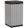 vidaXL Caixote do lixo de exterior 38x38x65 cm PP cinzento