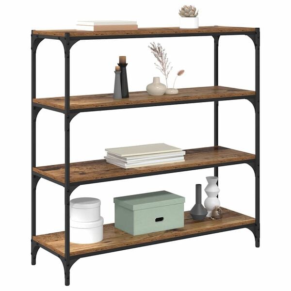 vidaXL Gabinete de Livros Madeira Antiga 100 x 33 x 100 cm