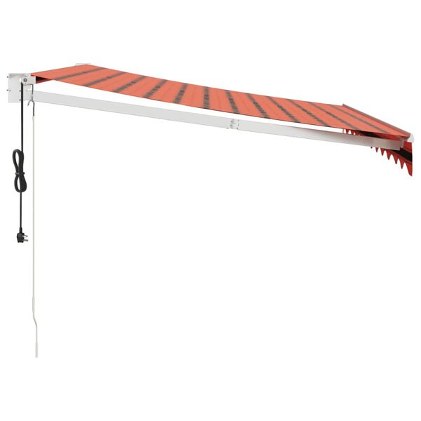 vidaXL Toldo retr&aacute;til autom&aacute;tico 3x2,5 m laranja e castanho