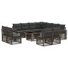 vidaXL Conjunto de Sof&aacute; de Jardim 12 unid. Cinza e Cinza Escuro