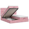vidaXL Cama ottoman com colch&atilde;o com cabeceira 2 unid. Rosa Veludo
