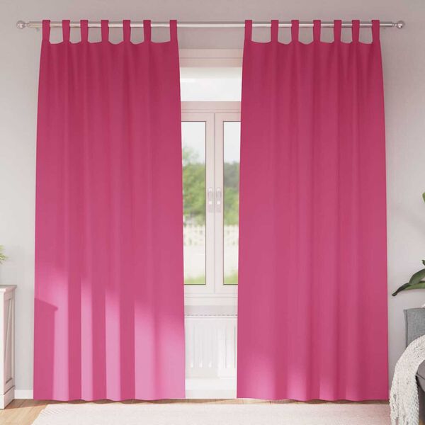 vidaXL Cortinas Blackout com Argolas 2 pcs Rosa Brilhante 260 x 140 cm