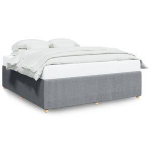 vidaXL Estrutura de cama sem colch&atilde;o 200x200 cm tecido cinzento-claro