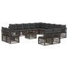 vidaXL Conjunto de Sof&aacute; de Jardim 14 pcs Cinzento vime PE