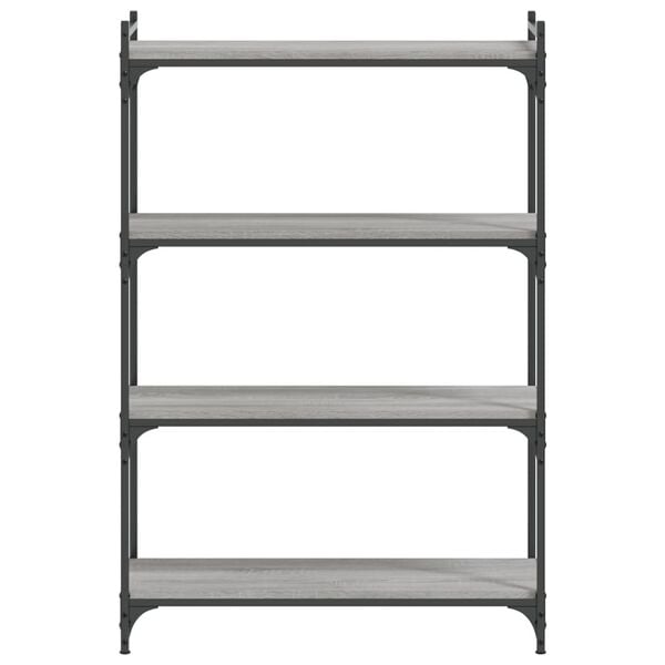 vidaXL Estante c/ 4 prateleiras derivados de madeira cinzento sonoma