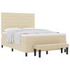 vidaXL Cama Box com cabeceira Creme 160 x 200 cm tecido